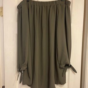 Express Off The Shoulder Olive Dress, Size: XL